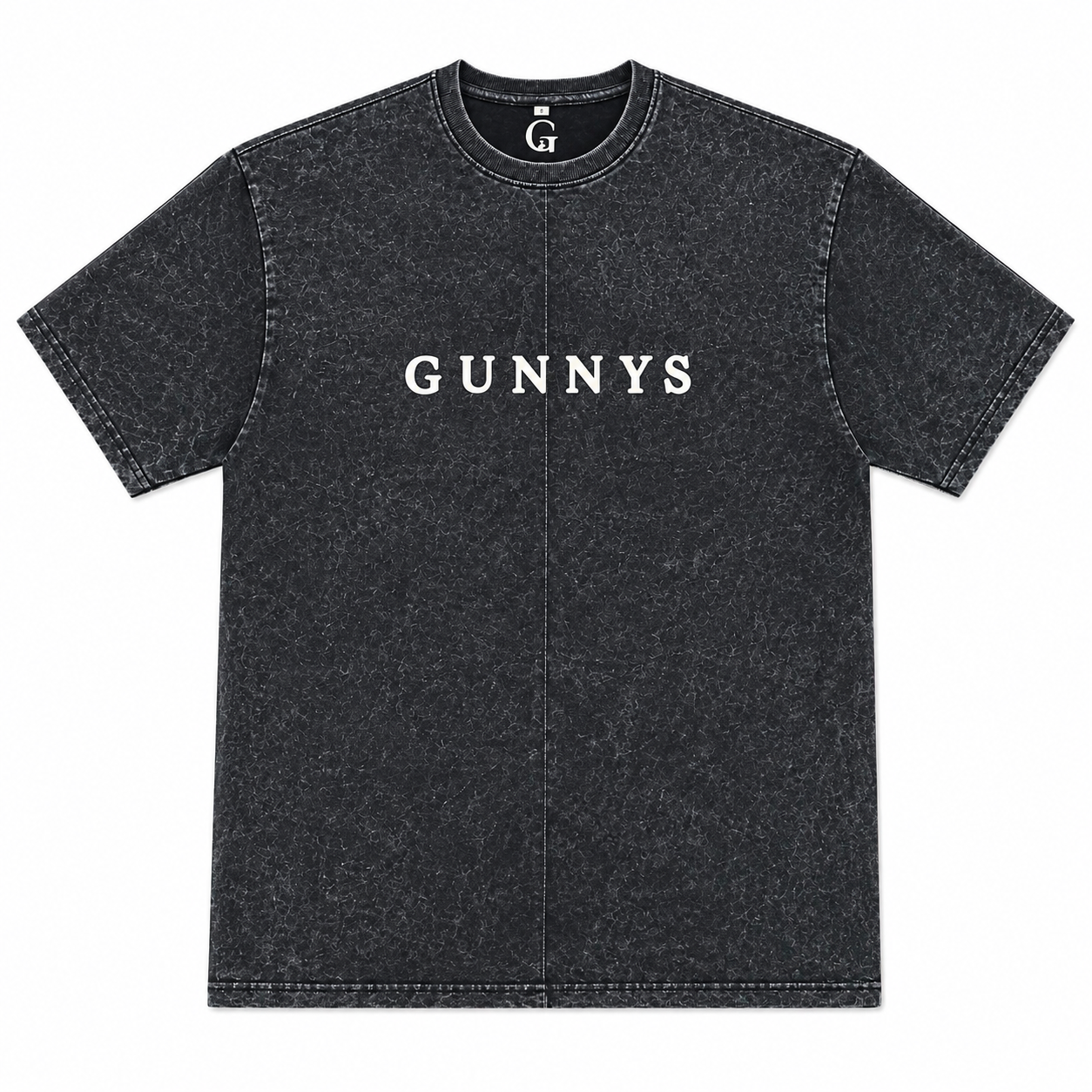 Gunnys Black Acid Wash T-Shirt – Premium Casual Streetwear