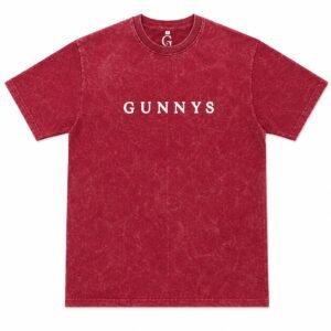 Gunnys Maroon Acid Wash T-Shirt – Trendy Casual Streetwear